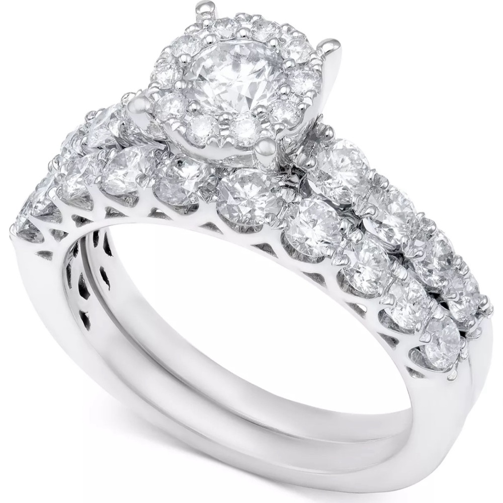 Diamond Bridal Ring Set (2 ct. t.w.) in 14k White Gold. Size 7